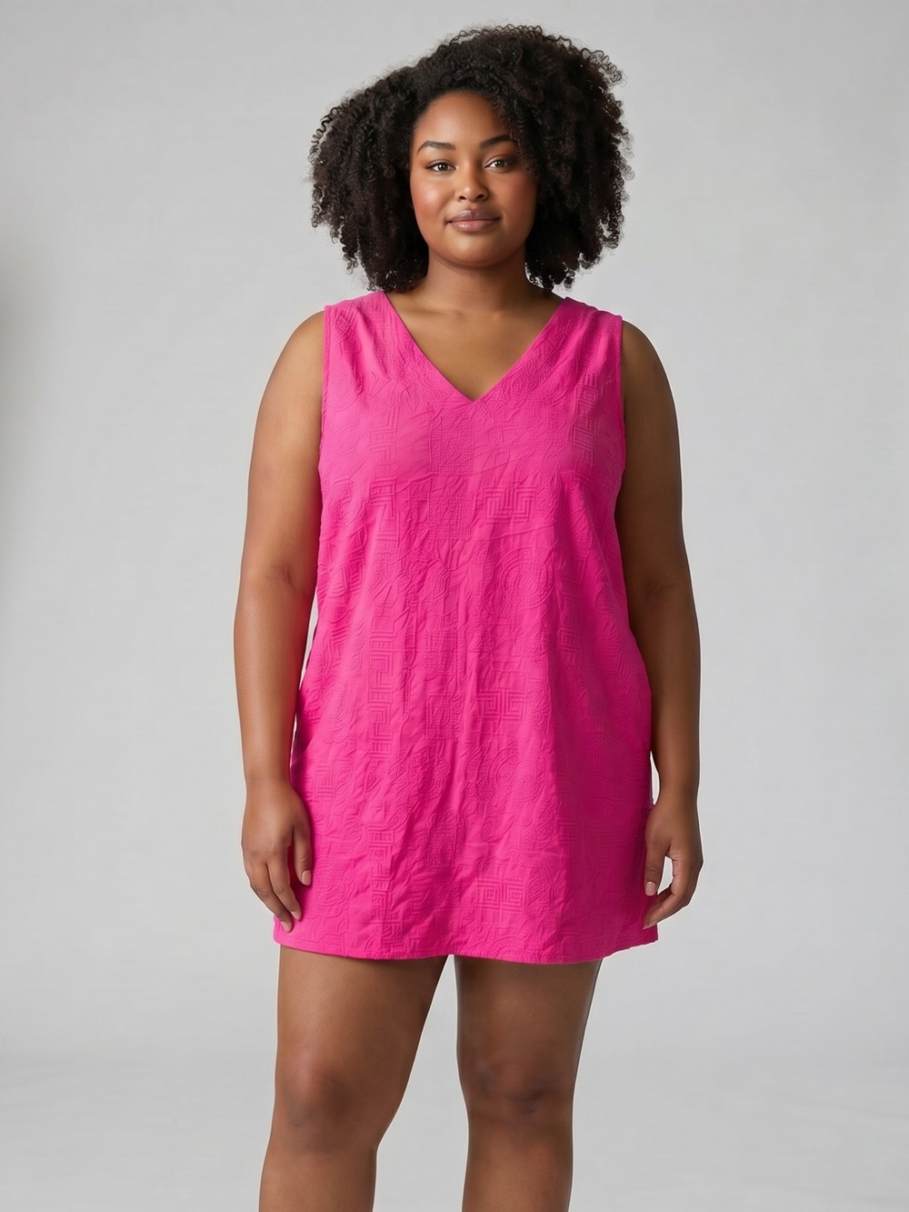 Sea Breeze California Hot Pink Crinkle Swim Cover Up Textured Beach  USA Made